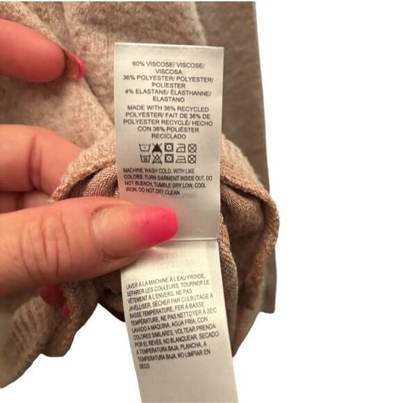 Lucky Brand XS Mock Neck Lightweight Sweater Pink Neutral Pullover NWT - Picture 5 of 6